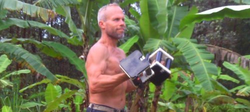 Charlie Abel lifting dumbbells - raw vegan bodybuilder - Fruit-Powered