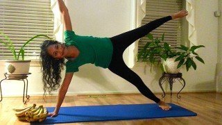 Silpa Reddy holds a pilates pose