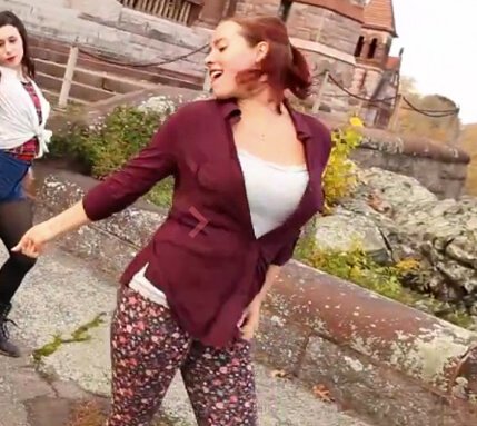 Jennelle LeMoine dances outside