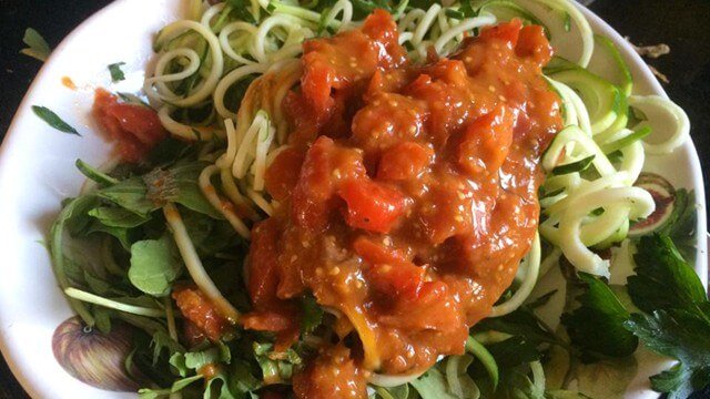 Recipe for Fat-Free Zoodles Marinara from Natalie Lenka