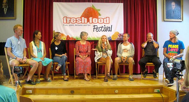 Fresh Food Festival presenters answer during a question-and-answer period