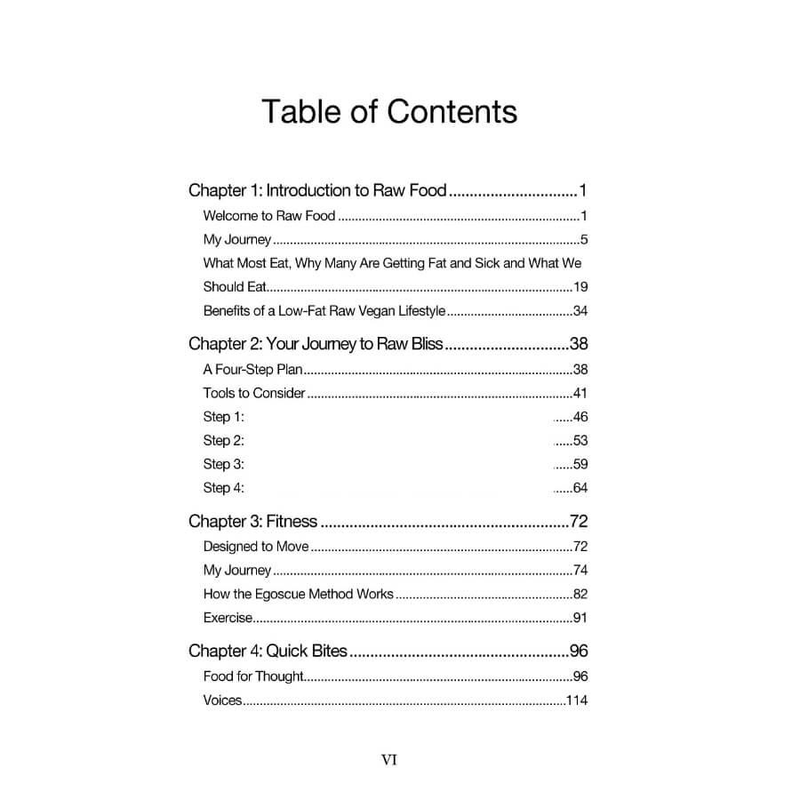 Alive by Brian Rossiter - Table of Contents 1 - raw vegan guide - Fruit-Powered Store