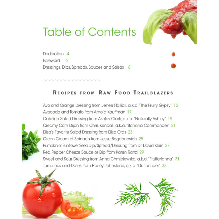 Dressings, Dips, Spreads, Sauces and Salsas: Mouthwatering Recipe Book Series by Brian Rossiter - table of contents 01 - Fruit-Powered Store