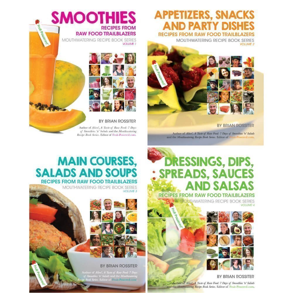 Mouthwatering Recipe Book Series by Brian Rossiter - four covers - Fruit-Powered Store