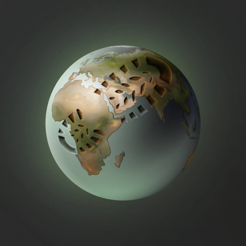 Environmental footprint on the planet - illustration - Fruit-Powered
