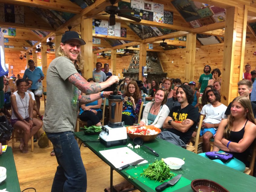 Raw vegan chef - Chris Kendall - Woodstock Fruit Festival - recipe demonstration - Fruit-Powered