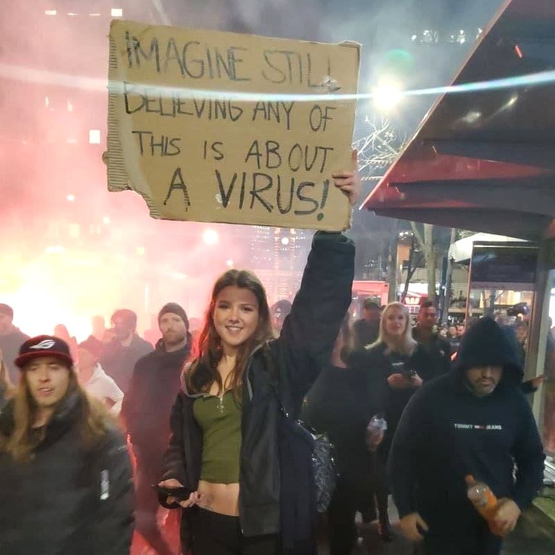 Australian COVID vaccine protester - Fruit-Powered